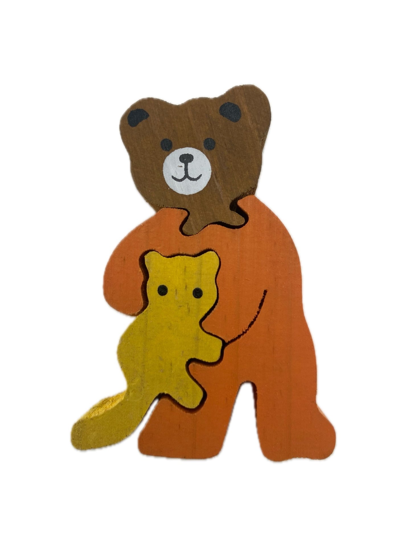 Urso puzzle em madeira