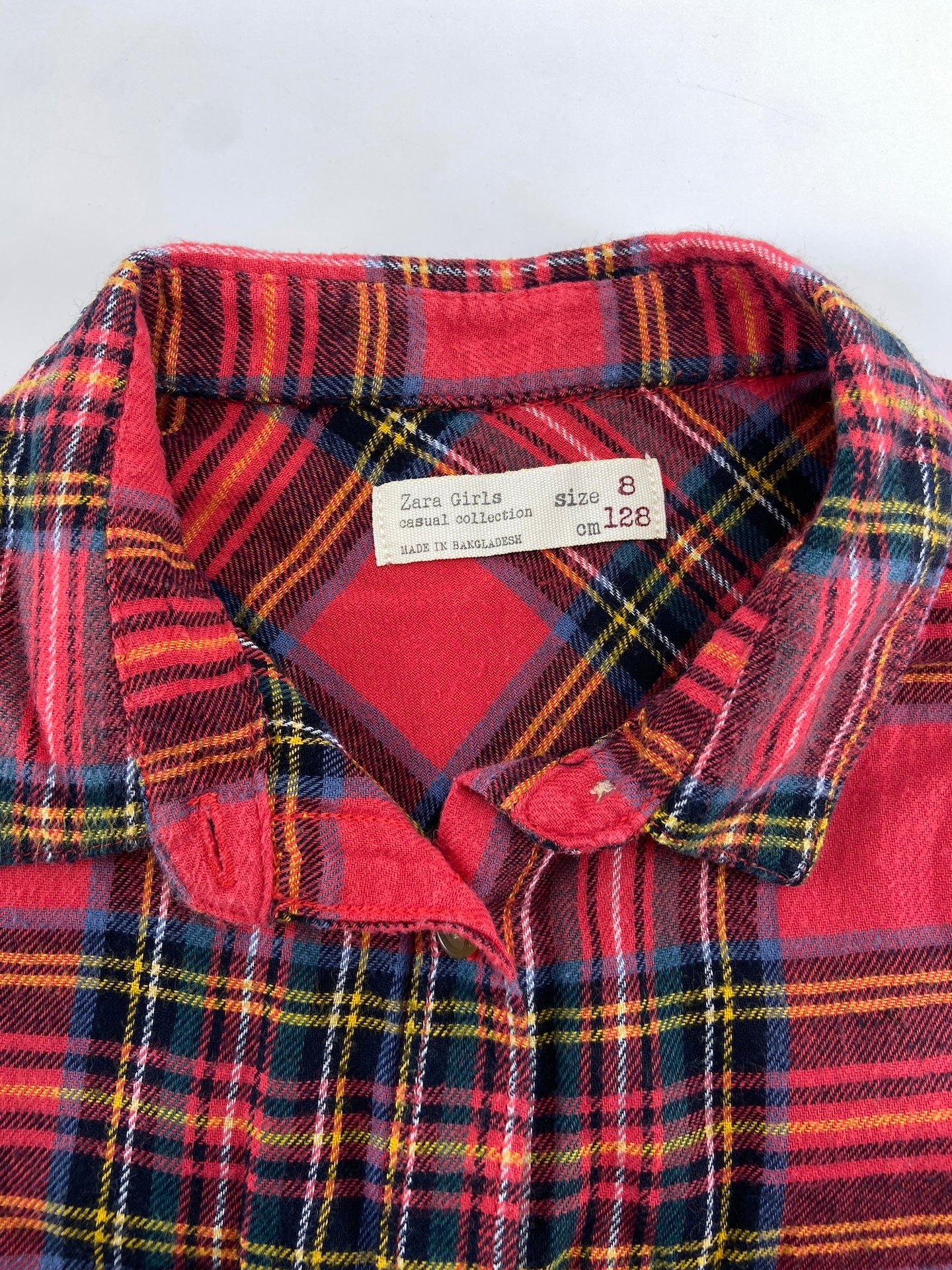 ZARA Camisa de vaiela escocesa