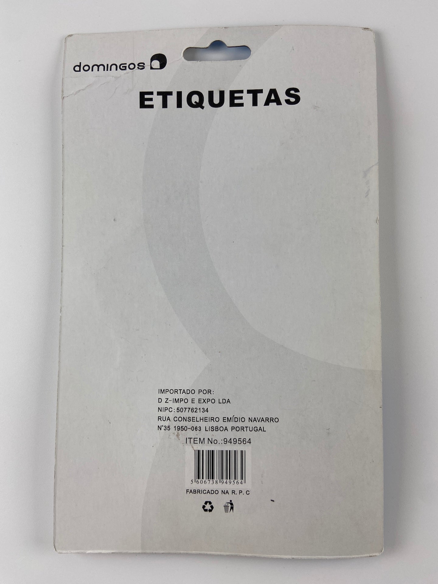 DOMINGOS Etiquetas para mochila