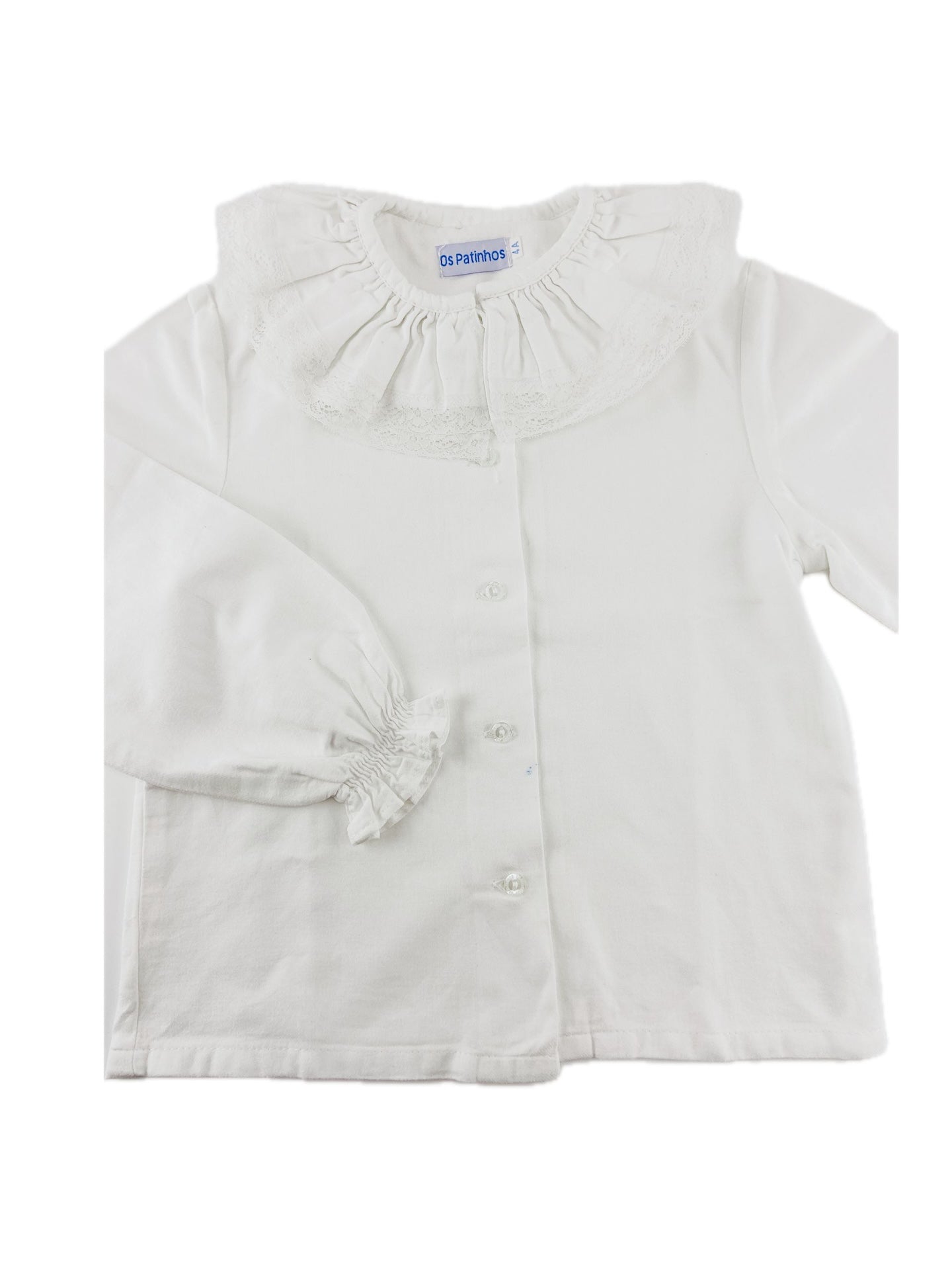 PATINHOS Camisa de gola de renda