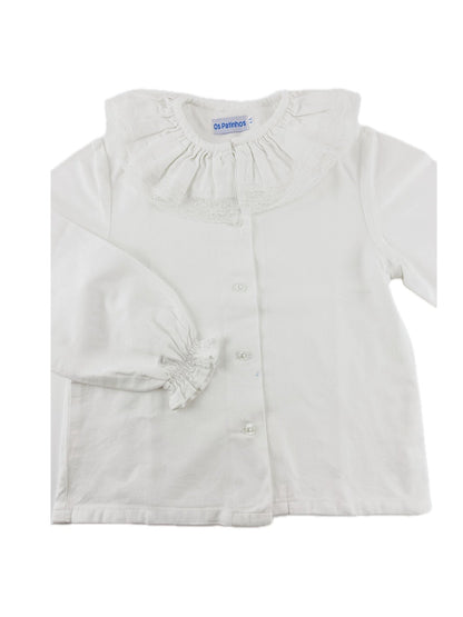PATINHOS Camisa de gola de renda