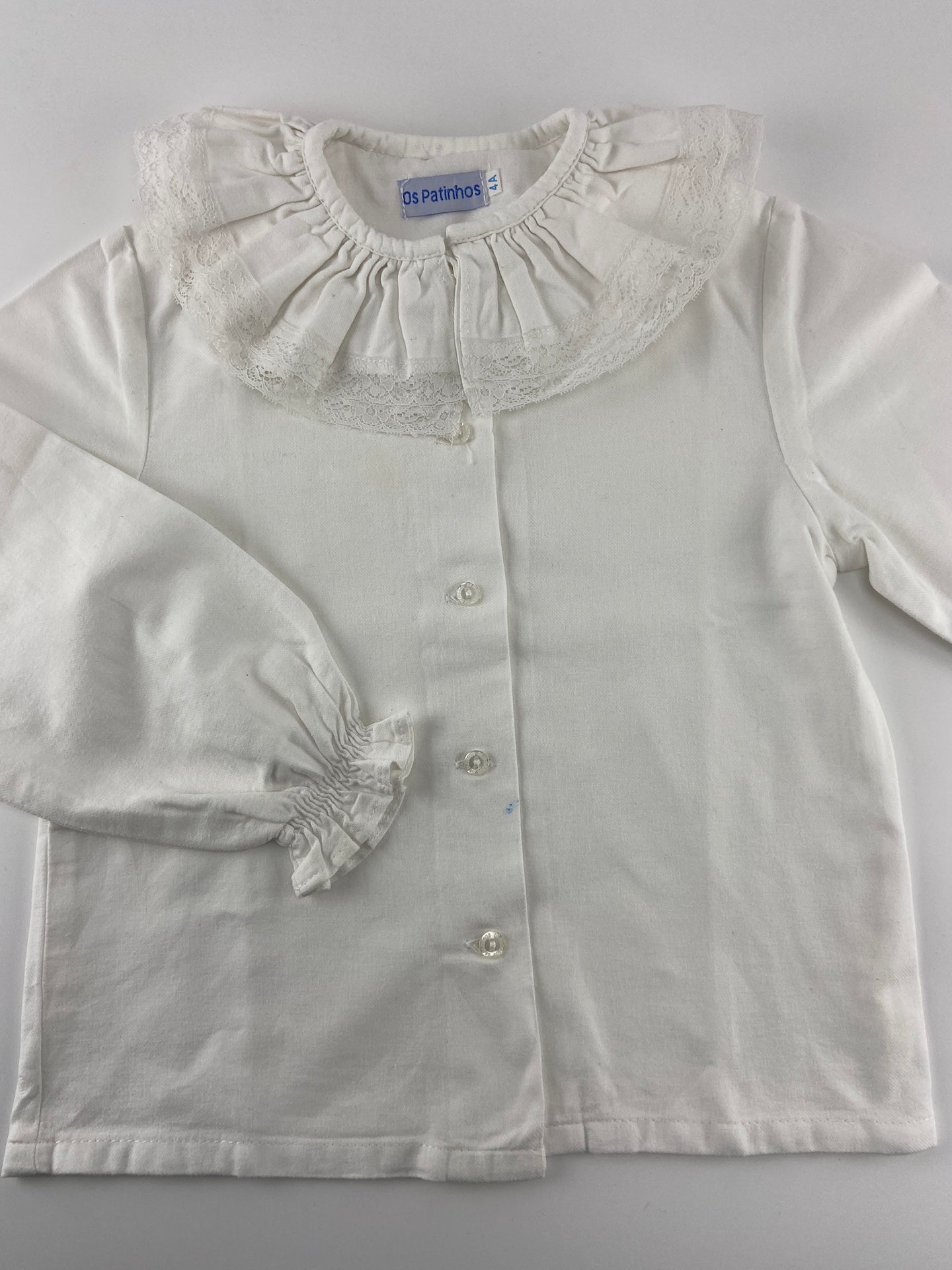 PATINHOS Camisa de gola de renda