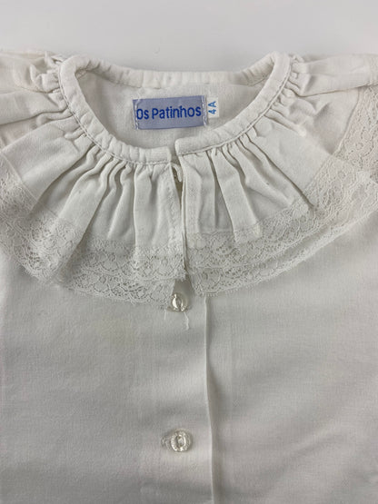 PATINHOS Camisa de gola de renda