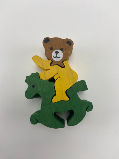 Urso puzzle em madeira