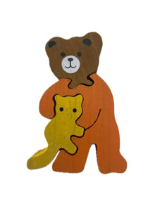 Urso puzzle em madeira
