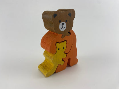 Urso puzzle em madeira
