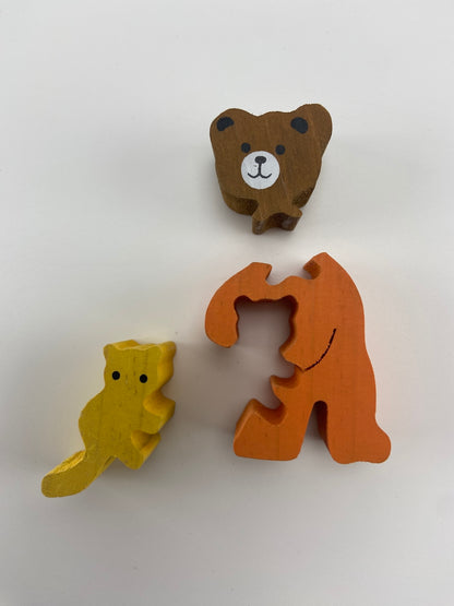 Urso puzzle em madeira