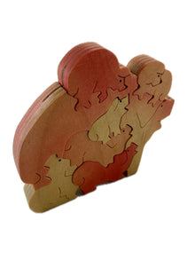 CAROL LEITH Puzzle de madeira | Conjunto de porcos