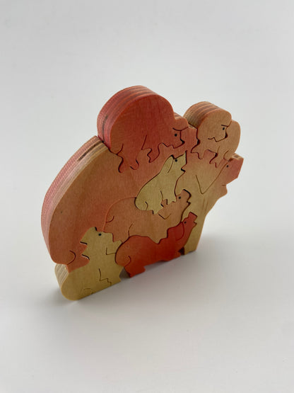 CAROL LEITH Puzzle de madeira | Conjunto de porcos