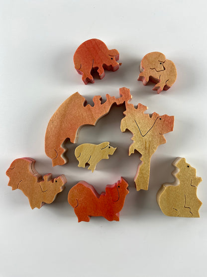 CAROL LEITH Puzzle de madeira | Conjunto de porcos