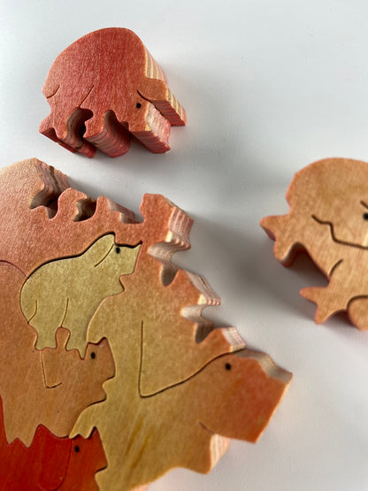 CAROL LEITH Puzzle de madeira | Conjunto de porcos