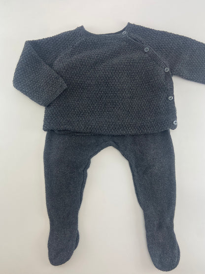 ZARA Conjunto de casaco e calças de malha