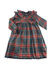 PATINHOS Vestido escocês com folhos