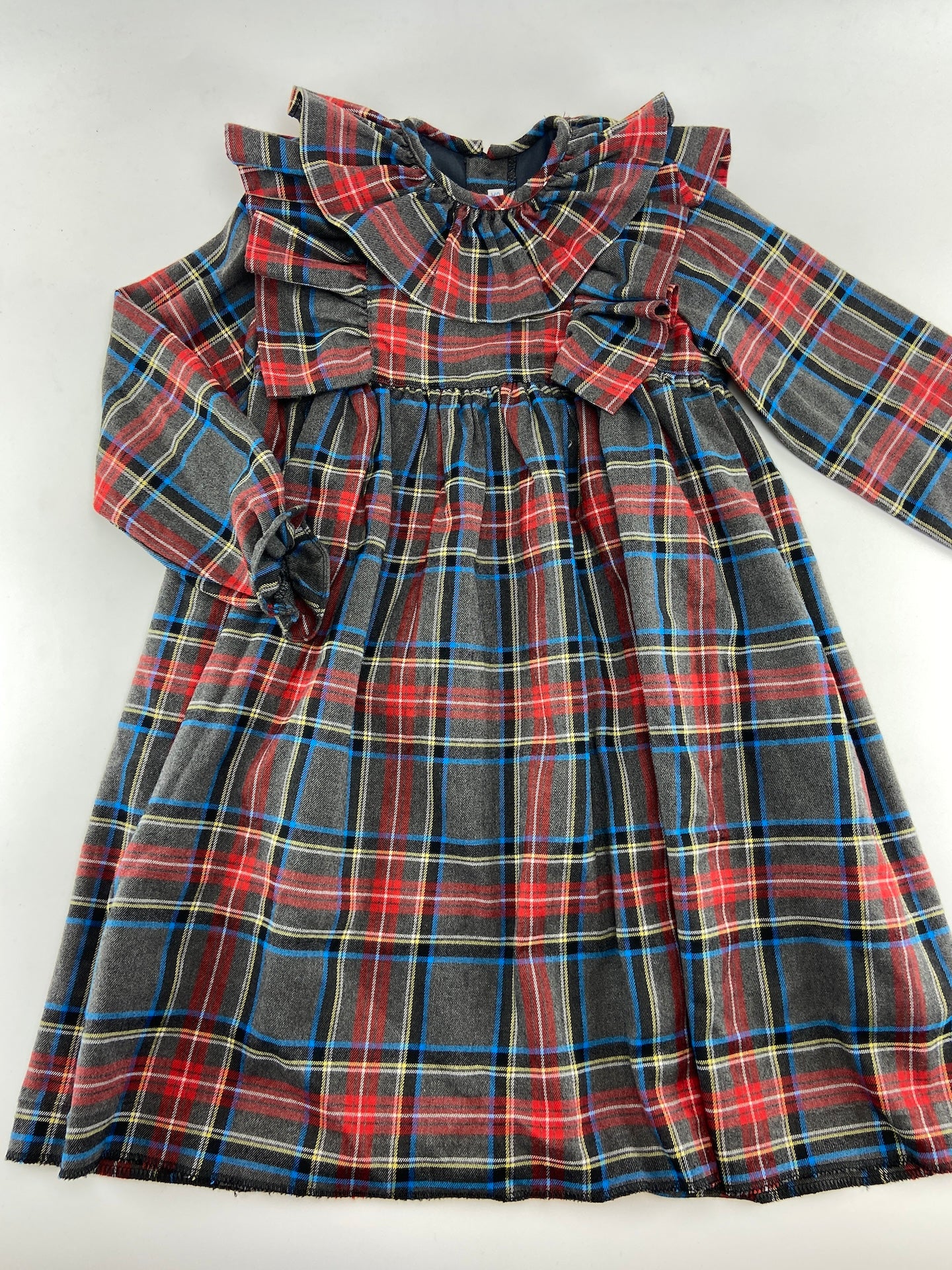 PATINHOS Vestido escocês com folhos