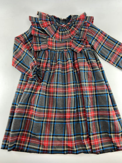 PATINHOS Vestido escocês com folhos