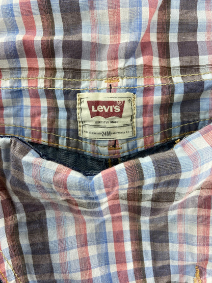 LEVIS Calções jardineiras de ganga