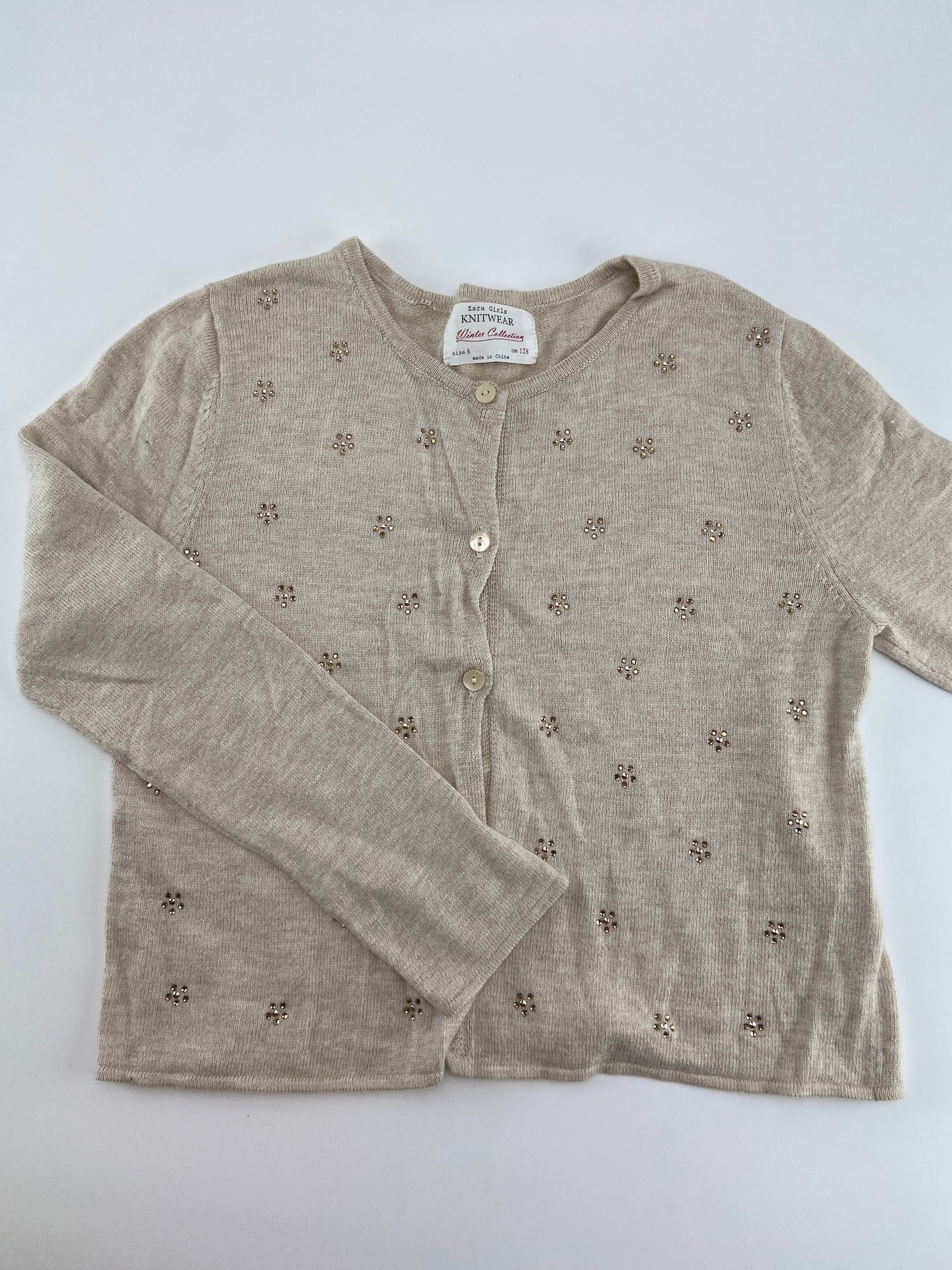 ZARA Casaco de malha com brilhantes