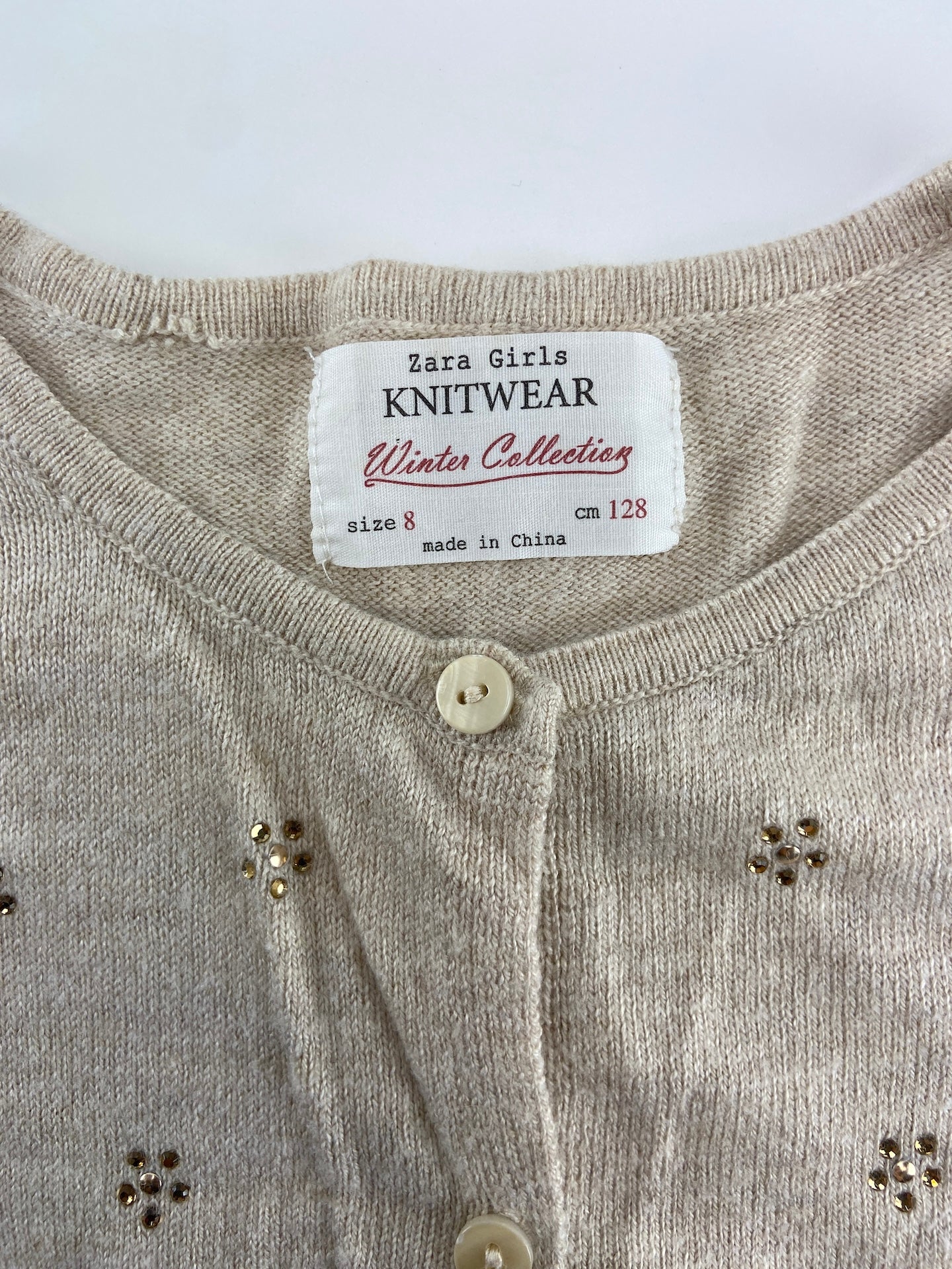 ZARA Casaco de malha com brilhantes