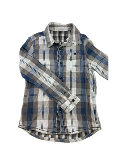 BENETTON Camisa em vaiela escocesa