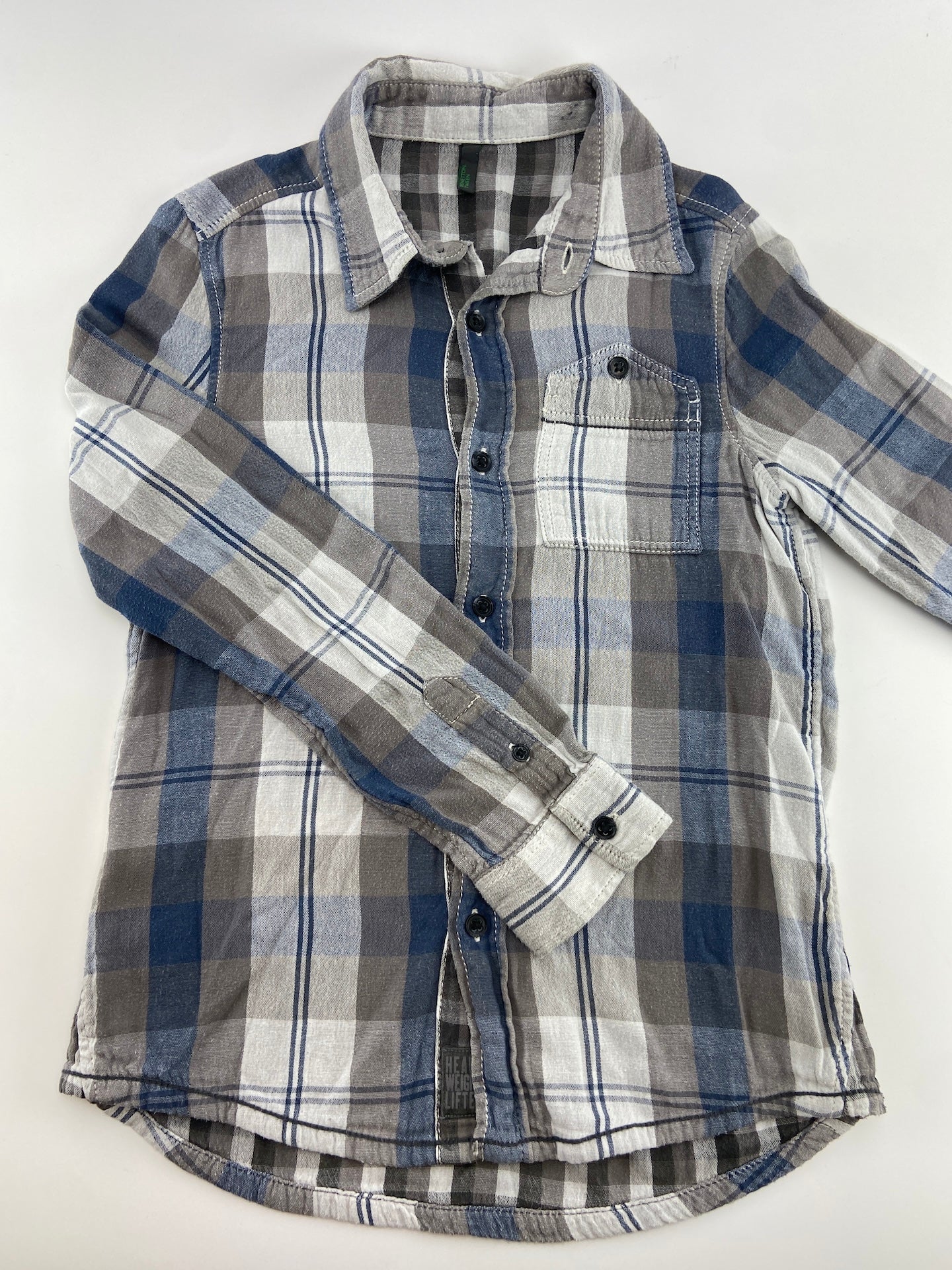 BENETTON Camisa em vaiela escocesa