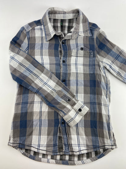 BENETTON Camisa em vaiela escocesa