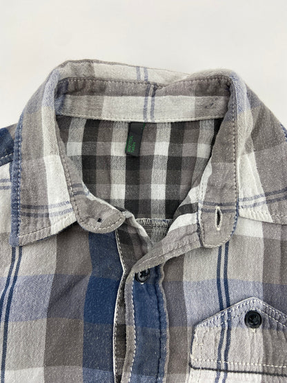 BENETTON Camisa em vaiela escocesa