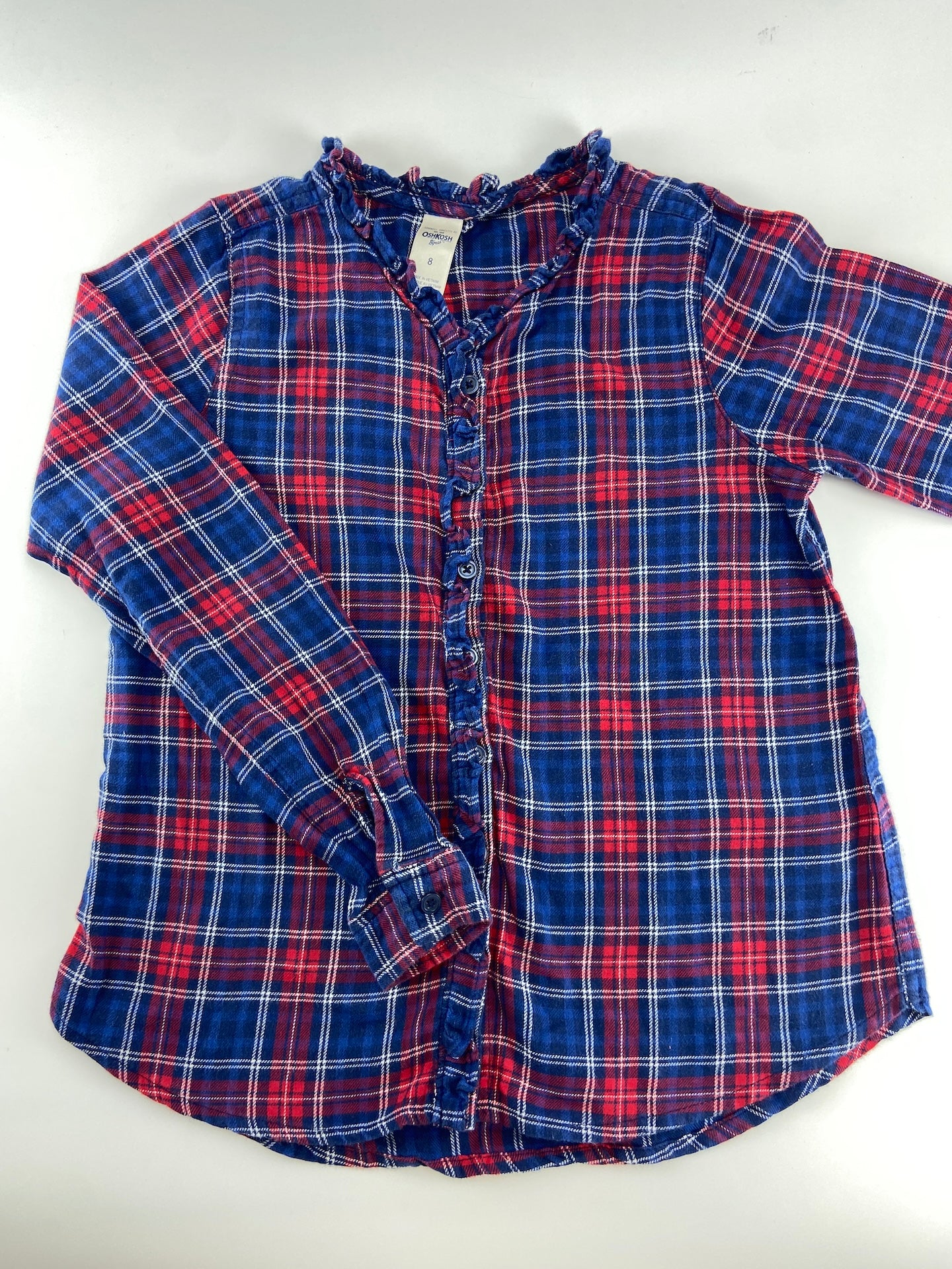 OSHKOSH Camisa escocesa com folho