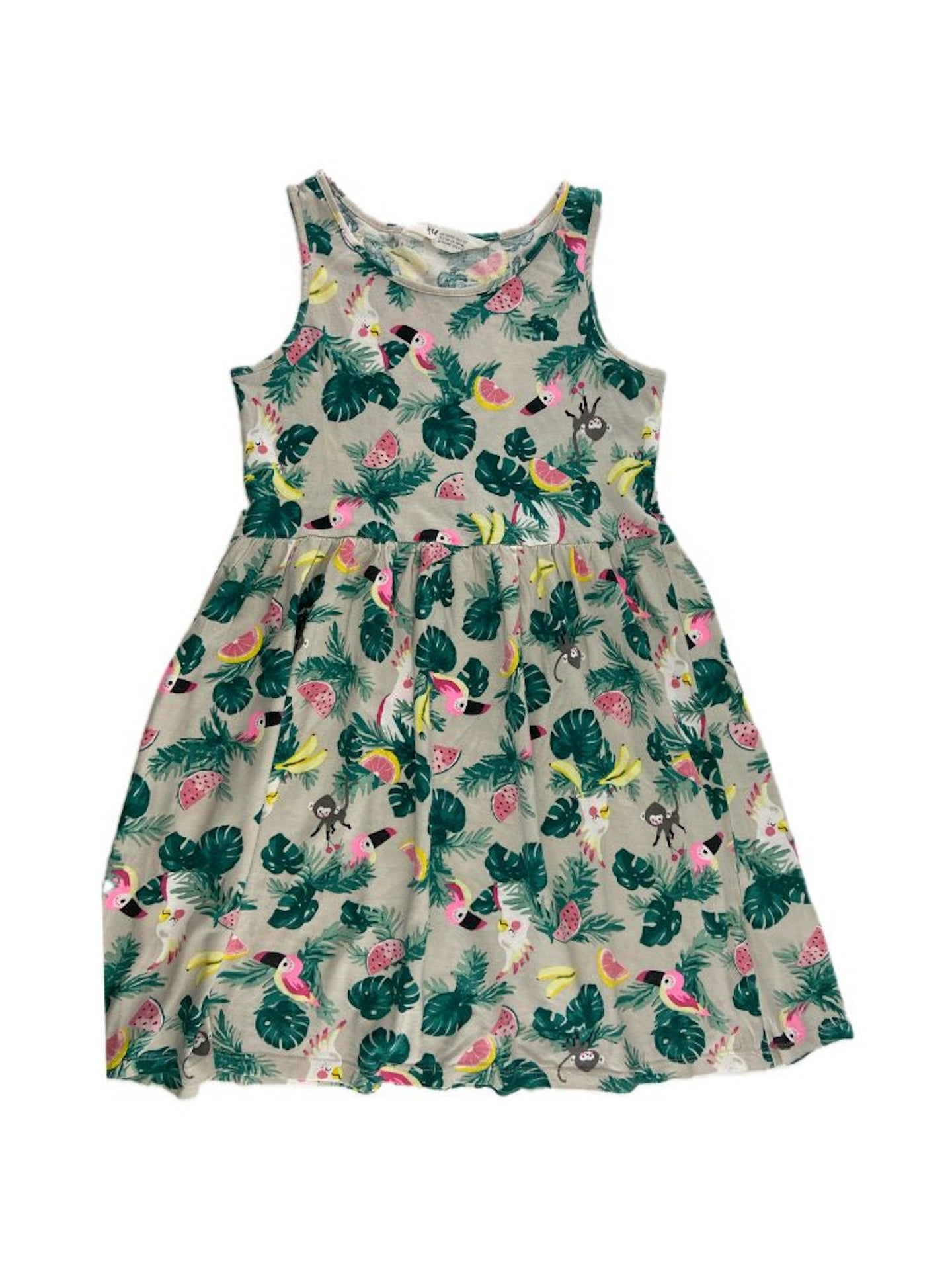 H&M Vestido padrão tropical