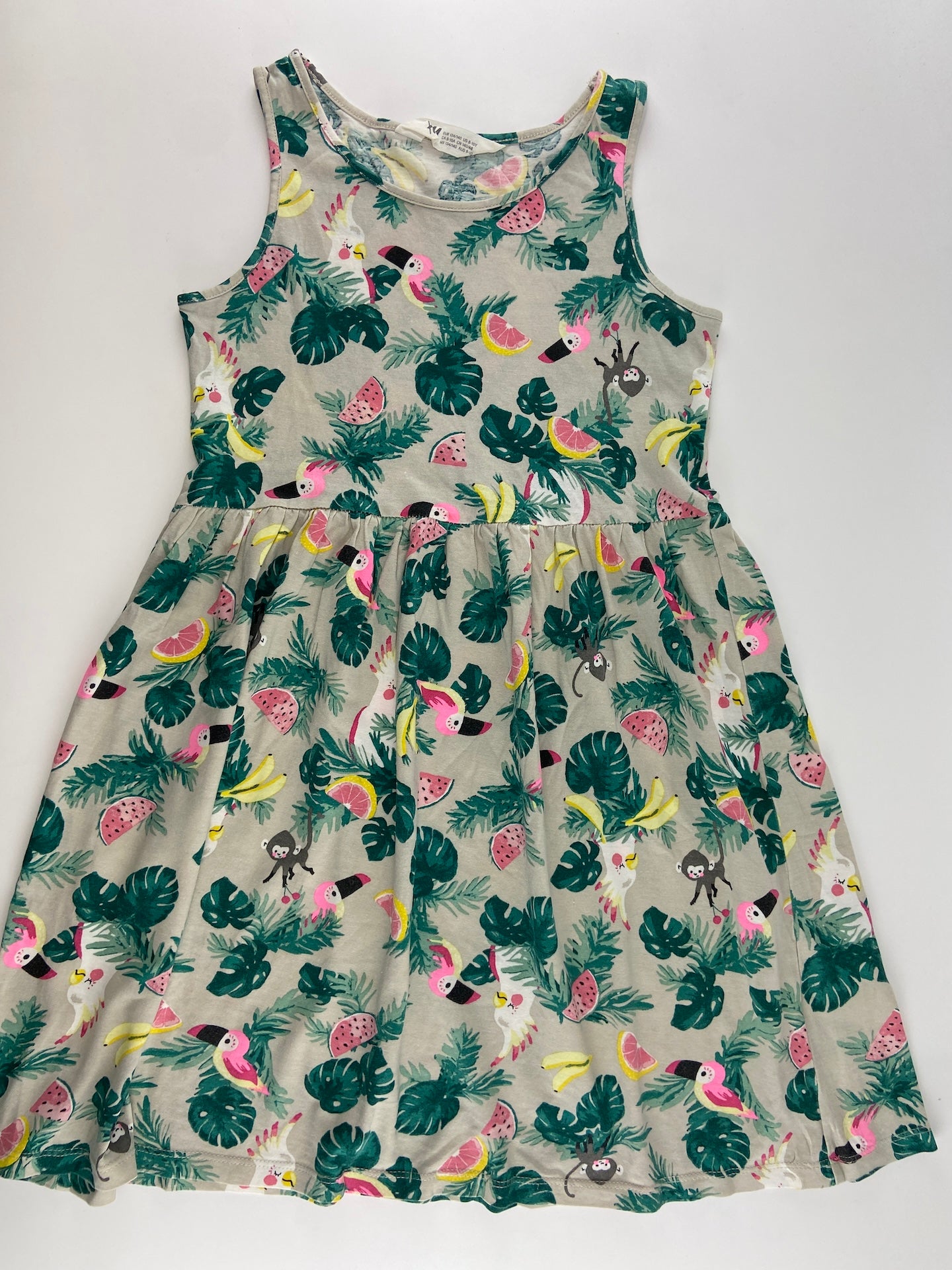 H&M Vestido padrão tropical