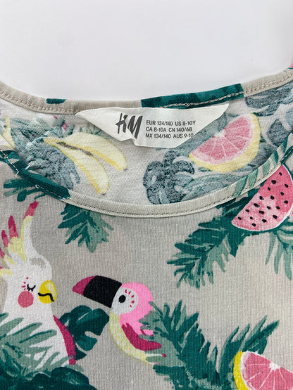 H&M Vestido padrão tropical