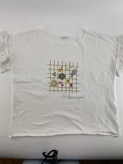LANIDOR T-shirt com folho de crochet