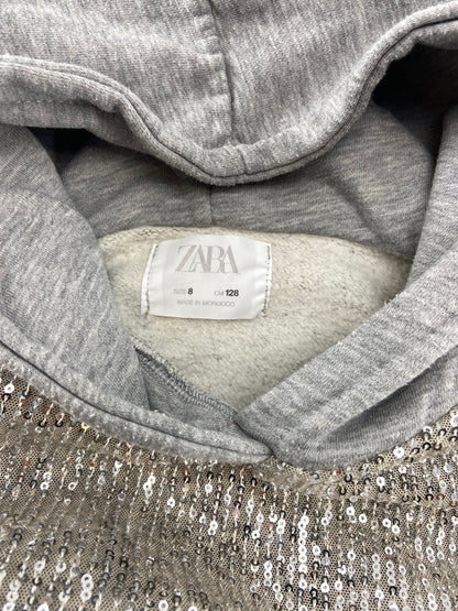 ZARA Sweatshirt de capuz com lantejoulas