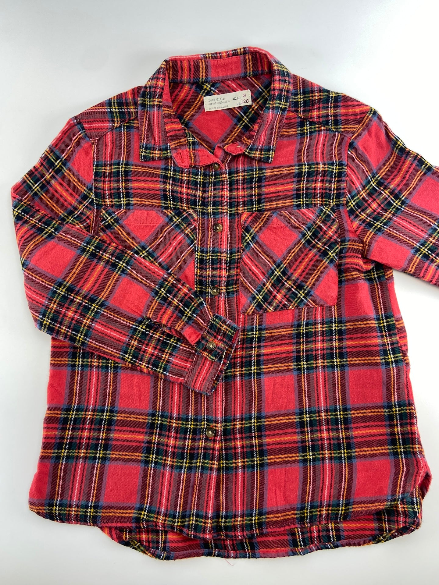 ZARA Camisa de vaiela escocesa