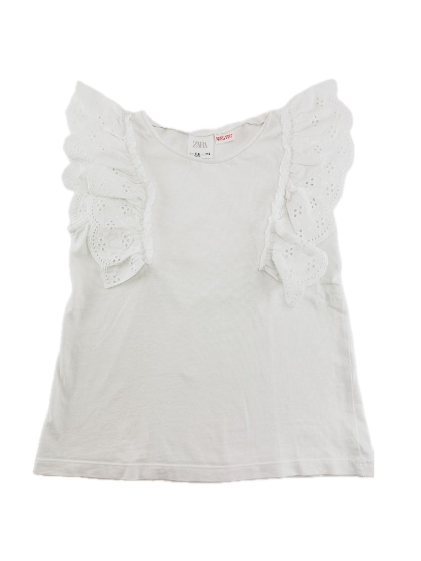 ZARA Top com folho nas mangas