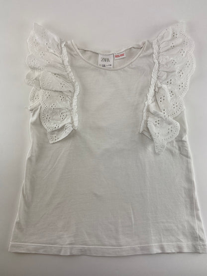 ZARA Top com folho nas mangas